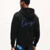 Pamuklu ‘Kenzo Signature’ Nakışlı Fermuarlı Kapüşonlu Sweatshirt
