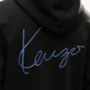 Pamuklu ‘Kenzo Signature’ Nakışlı Fermuarlı Kapüşonlu Sweatshirt