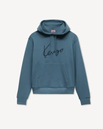 Pamuklu ‘Kenzo Signature’ Nakışlı Kapüşonlu Sweatshirt