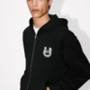 Pamuklu ‘Lunar New Year’ Nakışlı Fermuarlı Kapüşonlu Sweatshirt