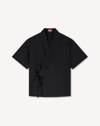 Pamuklu Poplin Kimono Kısa Kollu Gömlek