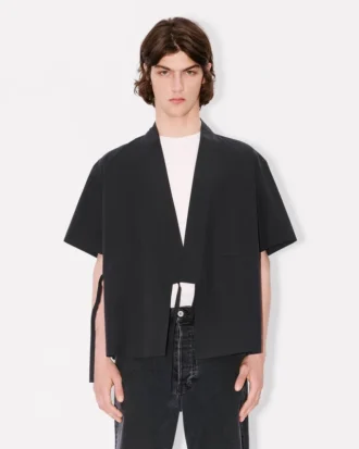 Pamuklu Poplin Kimono Kısa Kollu Gömlek