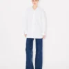 Pamuklu Poplin Stand Yaka Oversize Gömlek