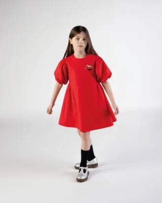 Poplin Kumaştan ‘Ay Yeni Yılı’ Nakışlı Elbise