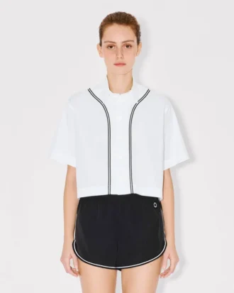 Poplin Pamuktan ‘Boke Flower 2.0’ Beyzbol Kısa Kollu Gömlek