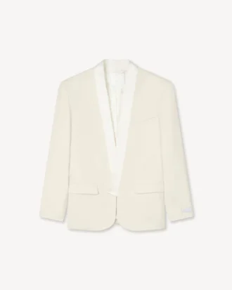 Saf Yün Tek Sıralı Kimono Blazer