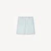 Stone Bleach Chambray Dantelli Düz Şort