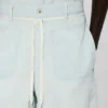 Stone Bleach Chambray Dantelli Düz Şort