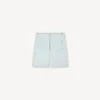 Stone Bleach Chambray Dantelli Düz Şort