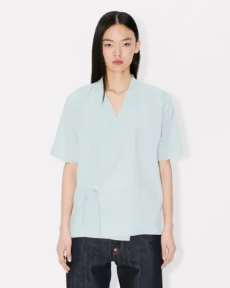 Stone Bleach Chambray Gevşek Kimono Gömlek