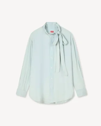Stone Bleach Chambray Oversized Fiyonklu Gömlek