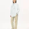 Stone Bleach Chambray Oversized Fiyonklu Gömlek