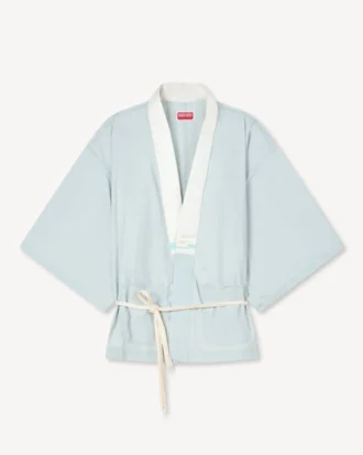Stone Bleach Chambray Oversized Kimono Gömlek