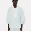 Stone Bleach Chambray Oversized Kimono Gömlek