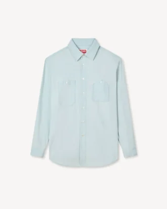 Taş Rengi Ağartılmış Chambray İş Gömleği