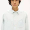 Taş Rengi Ağartılmış Chambray İş Gömleği
